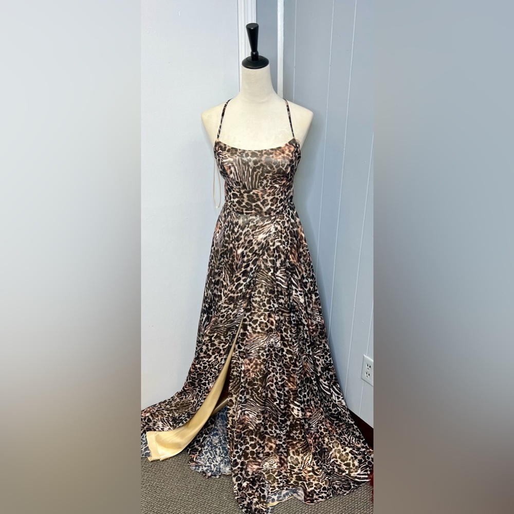 Prom dress/ formal dress/ leopard print dress
